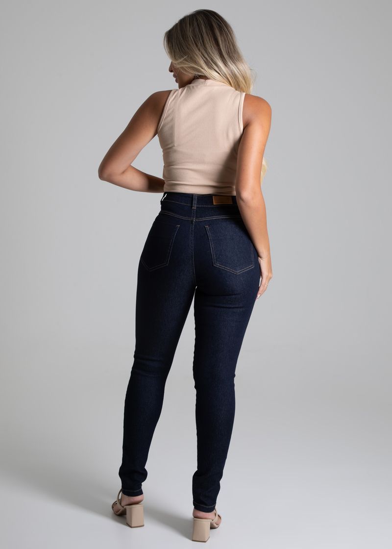 Sawary Calça Jeans Skinny Super Lipo Cintura Alta - Com Cinta Interna -  Azul